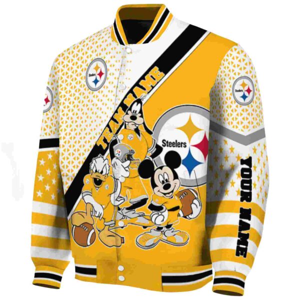 personalized pittsburgh steelers mickey donald goofy gold white jacket best selling jacketwow