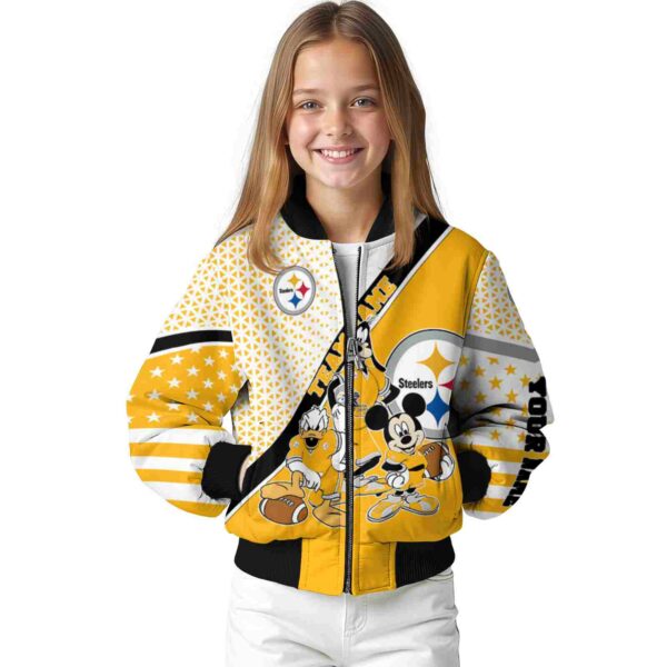 personalized pittsburgh steelers mickey donald goofy gold white jacket top rated jacketwow