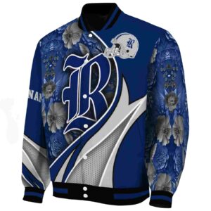 personalized rice owls floral print navy blue jacket best selling jacketwow