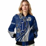 personalized rice owls floral print navy blue jacket best selling jacketwow