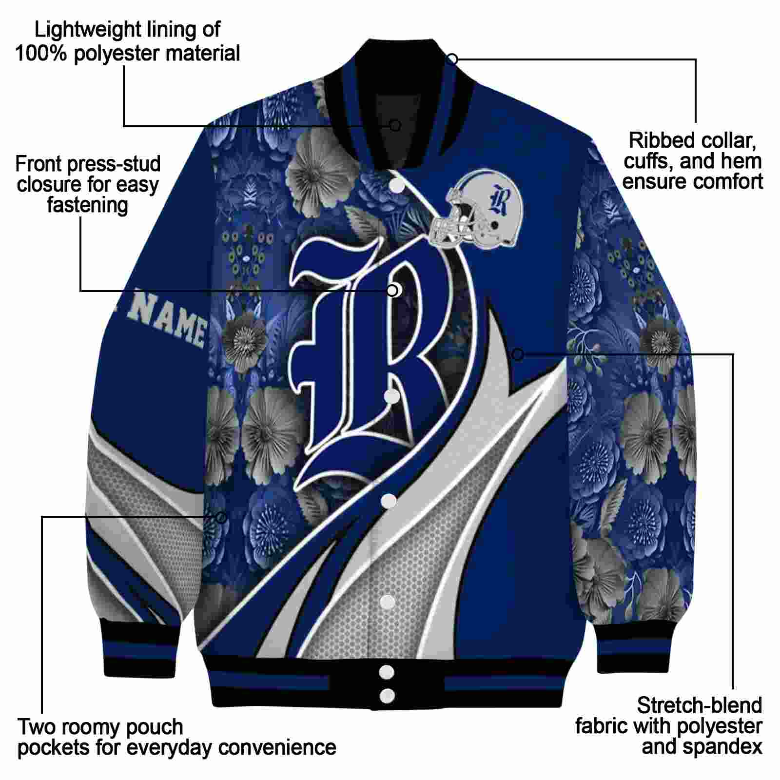 personalized rice owls floral print navy blue jacket new arrival jacketwow personalized rice owls floral print navy blue jacket new arrival jacketwow
