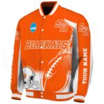 personalized sam houston bearkats flaming football orange white jacket best selling jacketwow