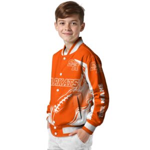 personalized sam houston bearkats flaming football orange white jacket trendy jacketwow