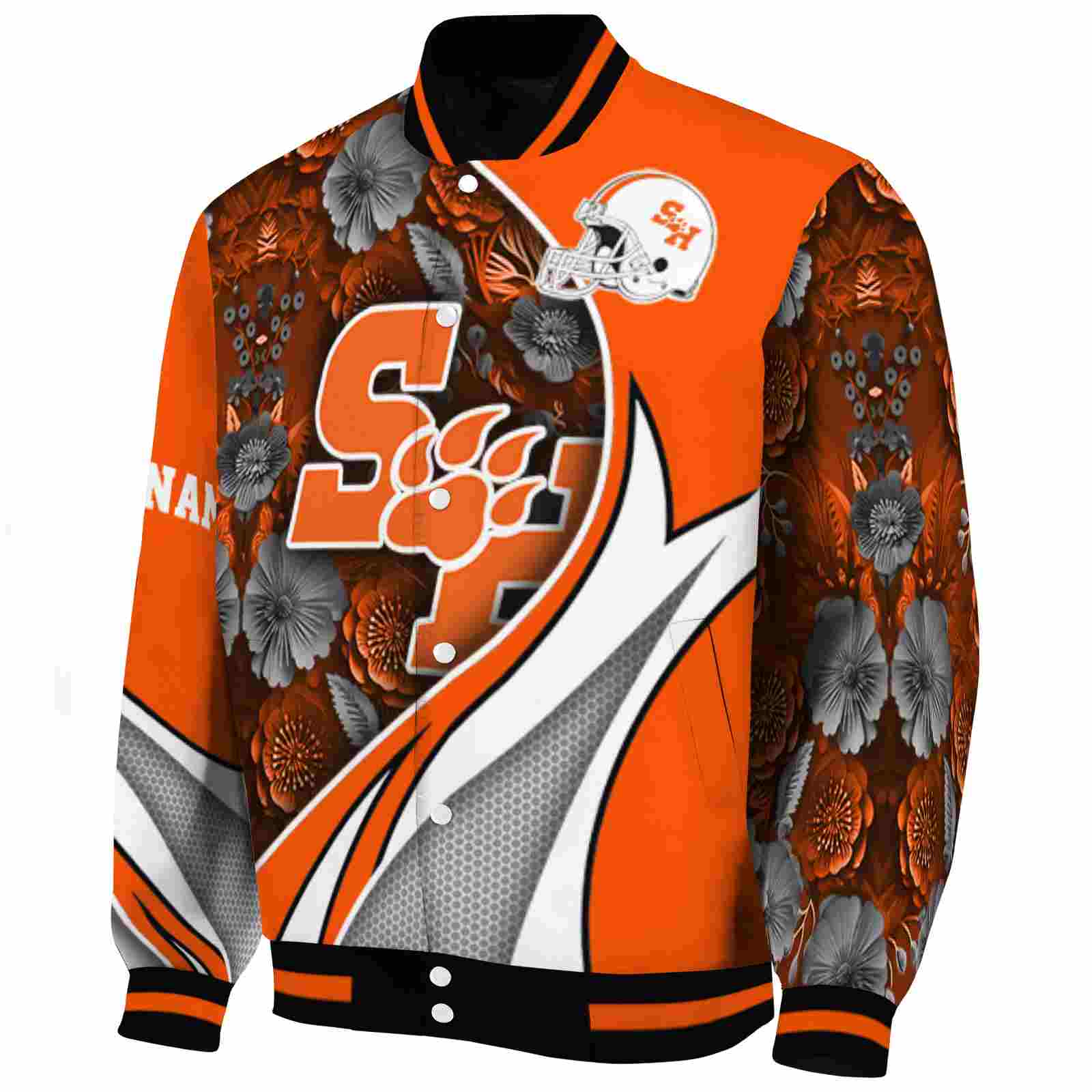 personalized sam houston bearkats floral print orange jacket best selling jacketwow personalized sam houston bearkats floral print orange jacket best selling jacketwow
