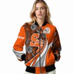 personalized sam houston bearkats floral print orange jacket best selling jacketwow