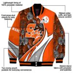 personalized sam houston bearkats floral print orange jacket best selling jacketwow
