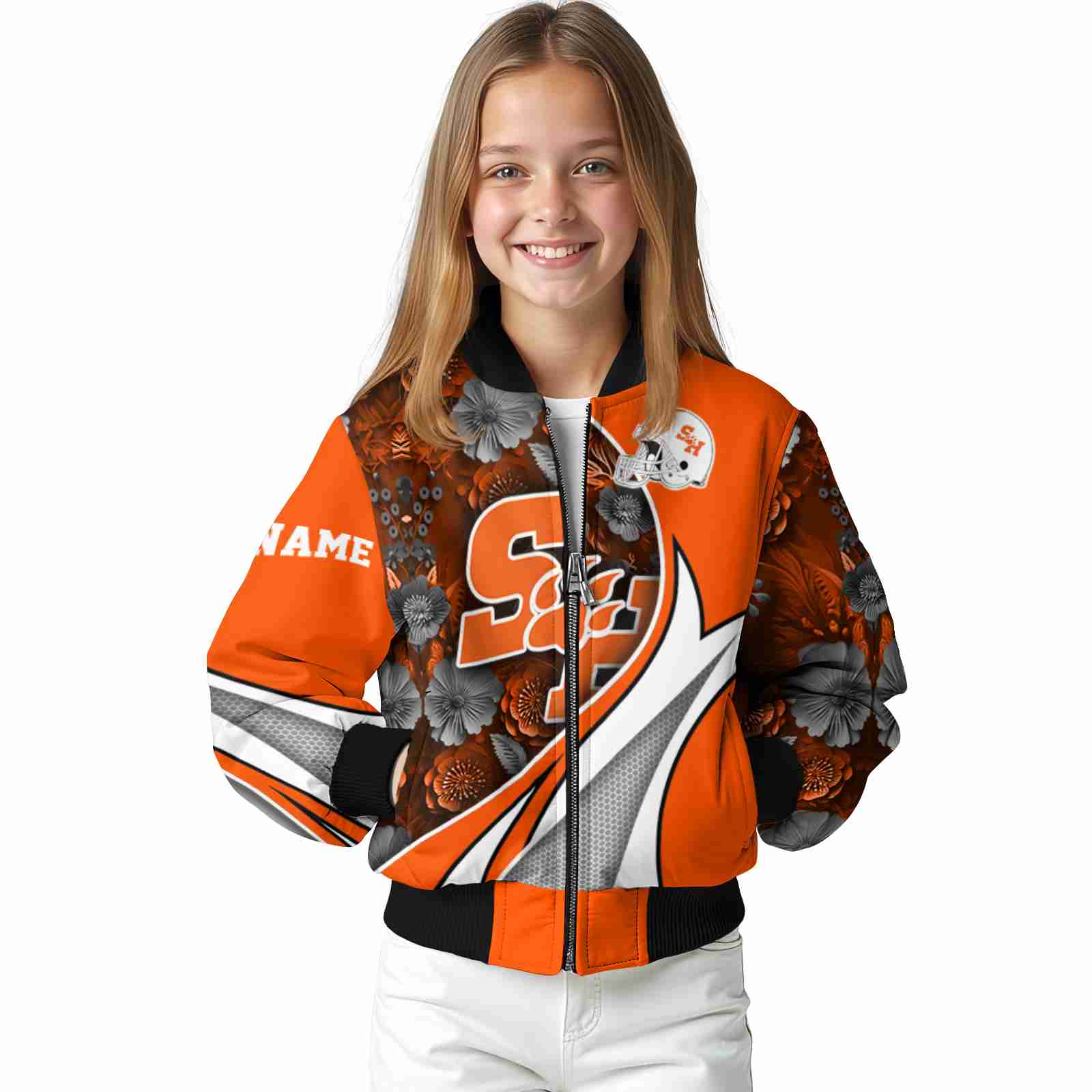 personalized sam houston bearkats floral print orange jacket top rated jacketwow personalized sam houston bearkats floral print orange jacket top rated jacketwow