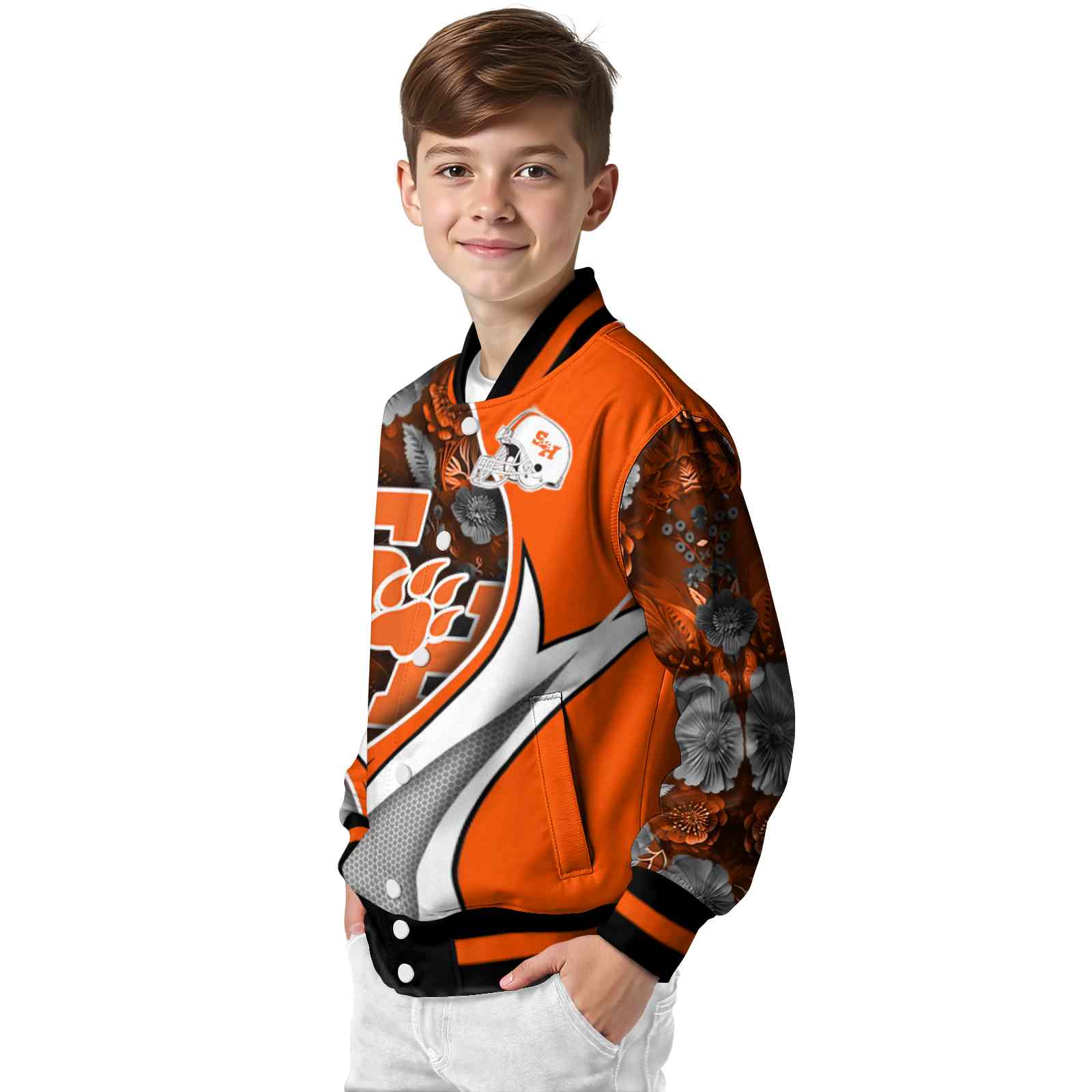 personalized sam houston bearkats floral print orange jacket trendy jacketwow personalized sam houston bearkats floral print orange jacket trendy jacketwow