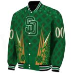 personalized san diego padres shamrock pattern green jacket best selling jacketwow