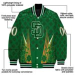 personalized san diego padres shamrock pattern green jacket best selling jacketwow