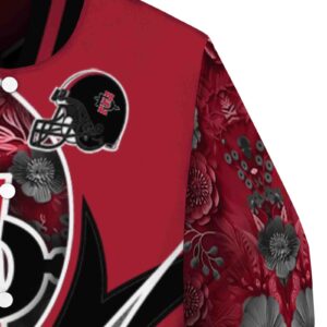 personalized san diego state aztecs floral print red jacket premium grade jacketwow