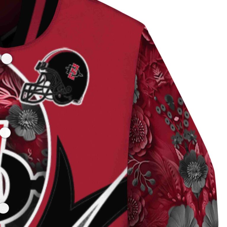 personalized san diego state aztecs floral print red jacket premium grade jacketwow