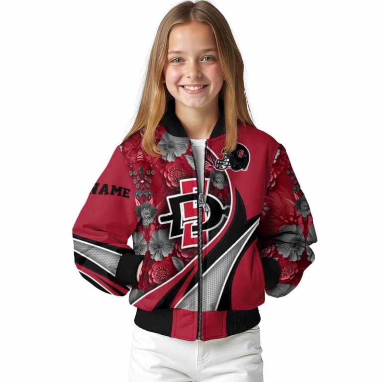 personalized san diego state aztecs floral print red jacket top rated jacketwow