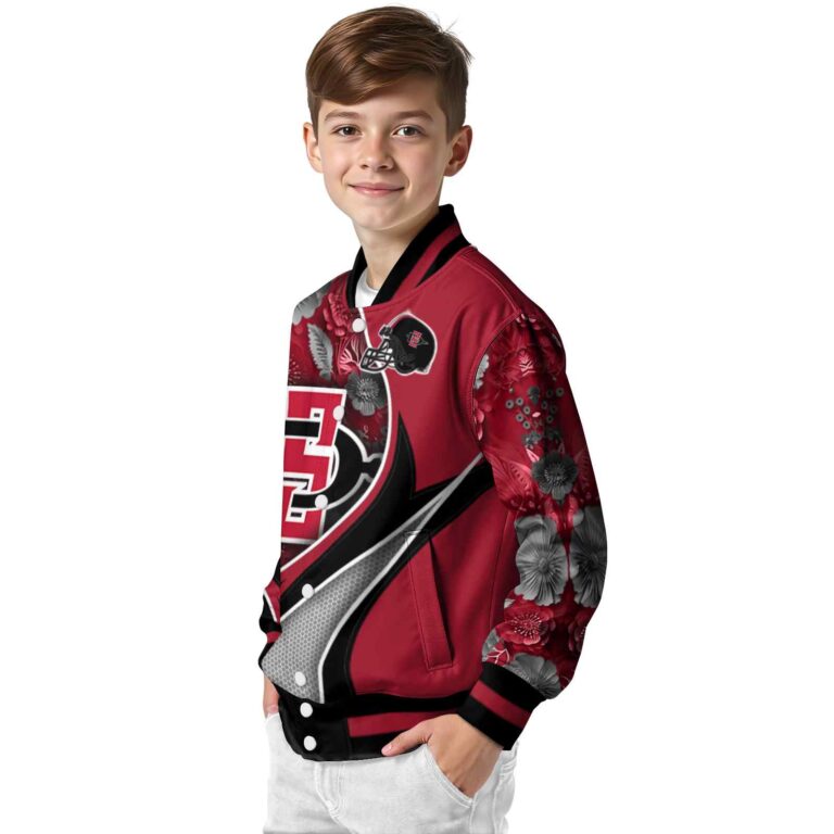 personalized san diego state aztecs floral print red jacket trendy jacketwow
