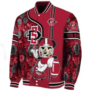 personalized san diego state aztecs rose mickey red jacket best selling jacketwow