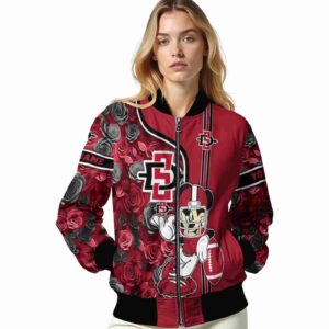 personalized san diego state aztecs rose mickey red jacket latest model jacketwow