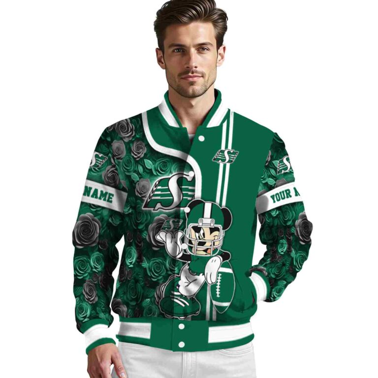 personalized saskatchewan roughriders rose mickey green jacket high quality jacketwow