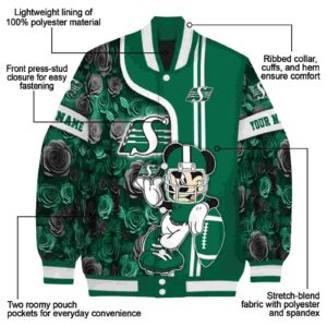 personalized saskatchewan roughriders rose mickey green jacket new arrival jacketwow