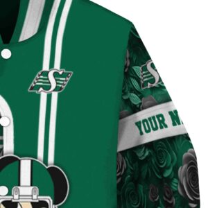 personalized saskatchewan roughriders rose mickey green jacket premium grade jacketwow