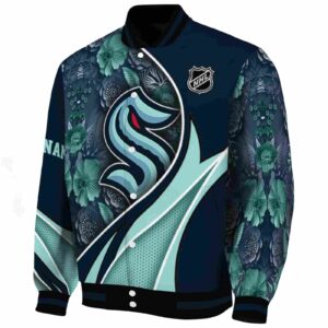 personalized seattle kraken floral print blue jacket best selling jacketwow