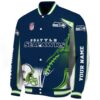 personalized seattle seahawks flaming football blue white jacket best selling jacketwow