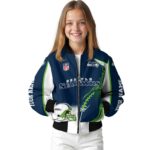 personalized seattle seahawks flaming football blue white jacket best selling jacketwow