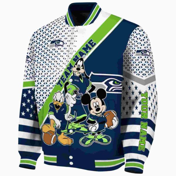 personalized seattle seahawks mickey donald goofy blue white jacket best selling jacketwow