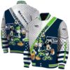 personalized seattle seahawks mickey donald goofy blue white jacket fashion forward jacketwow
