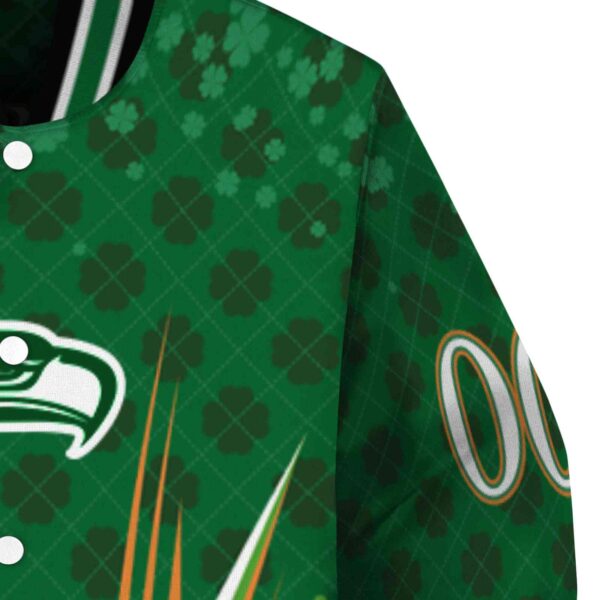 personalized seattle seahawks shamrock pattern green jacket premium grade jacketwow