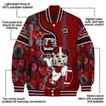 personalized south carolina gamecocks rose mickey garnet jacket best selling jacketwow