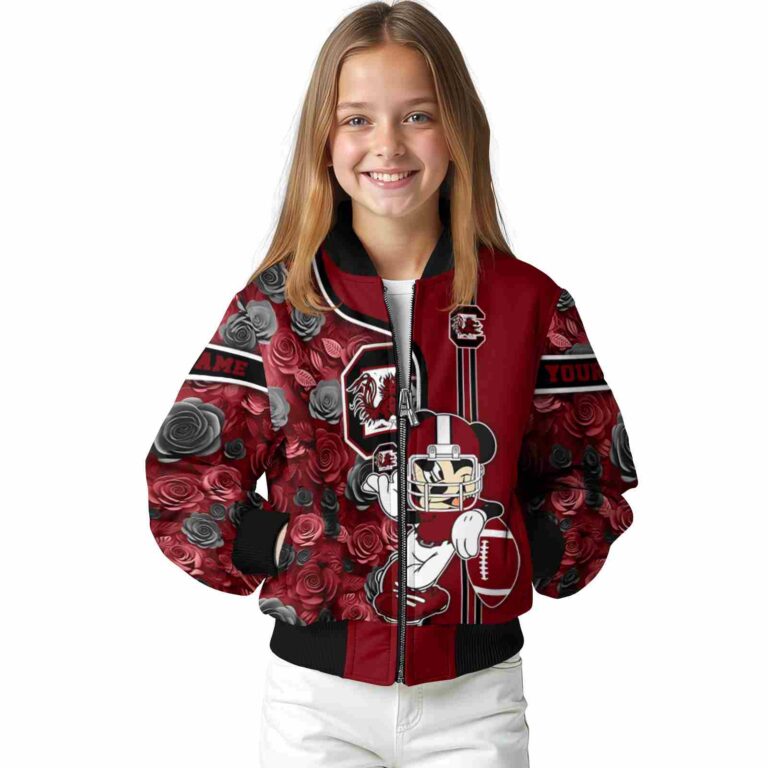 personalized south carolina gamecocks rose mickey garnet jacket top rated jacketwow