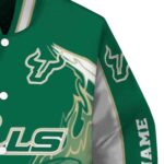 personalized south florida bulls flaming football green white jacket best selling jacketwow