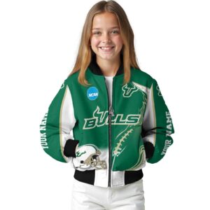 personalized south florida bulls flaming football green white jacket top rated jacketwow