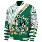 personalized south florida bulls mickey donald goofy green white jacket best selling jacketwow