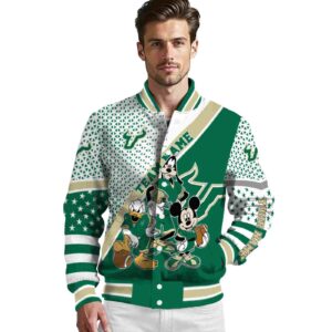personalized south florida bulls mickey donald goofy green white jacket high quality jacketwow
