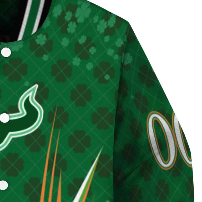 personalized south florida bulls shamrock pattern green jacket premium grade jacketwow