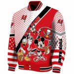 personalized tampa bay buccaneers mickey donald goofy red white jacket best selling jacketwow