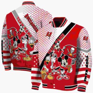 personalized tampa bay buccaneers mickey donald goofy red white jacket fashion forward jacketwow