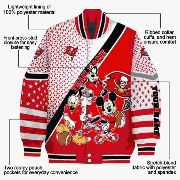 personalized tampa bay buccaneers mickey donald goofy red white jacket new arrival jacketwow