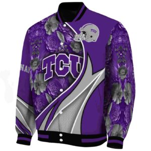 personalized tcu horned frogs floral print purple jacket best selling jacketwow
