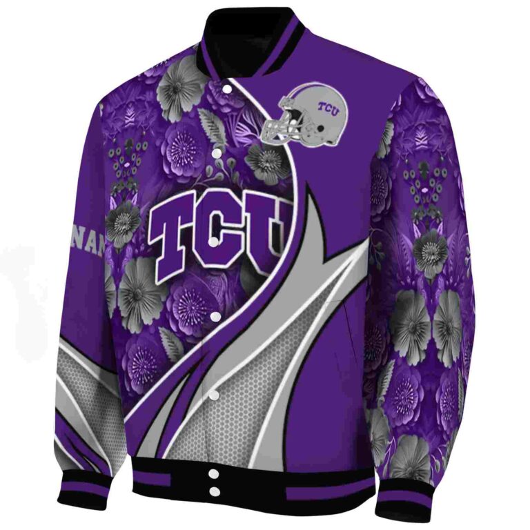 personalized tcu horned frogs floral print purple jacket best selling jacketwow