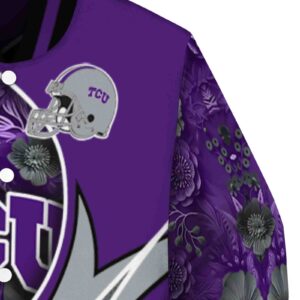personalized tcu horned frogs floral print purple jacket premium grade jacketwow