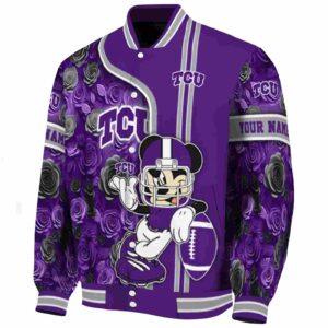 personalized tcu horned frogs rose mickey purple jacket best selling jacketwow