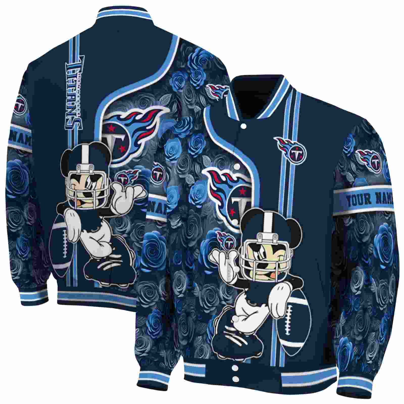 personalized tennessee titans rose mickey navy jacket fashion forward jacketwow personalized tennessee titans rose mickey navy jacket fashion forward jacketwow