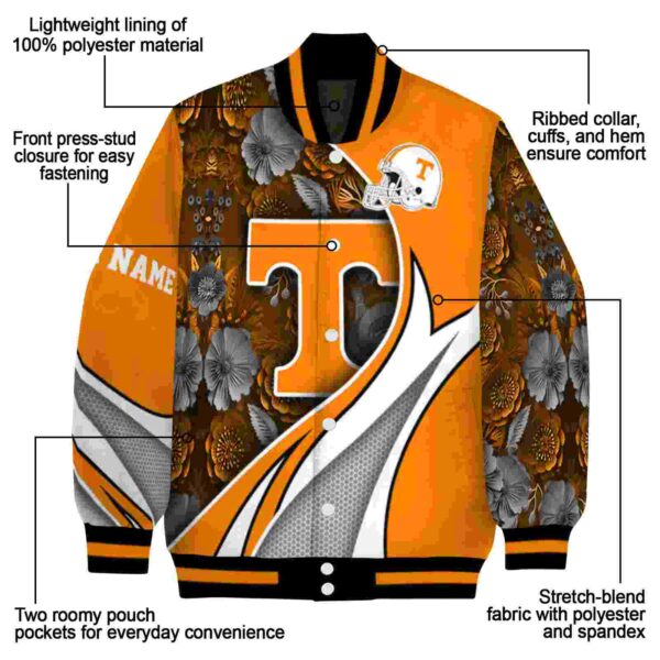 personalized tennessee volunteers floral print orange jacket new arrival jacketwow