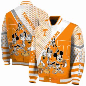 personalized tennessee volunteers mickey donald goofy orange white jacket fashion forward jacketwow