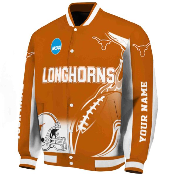 personalized texas longhorns flaming football orange white jacket best selling jacketwow