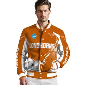personalized texas longhorns flaming football orange white jacket high quality jacketwow