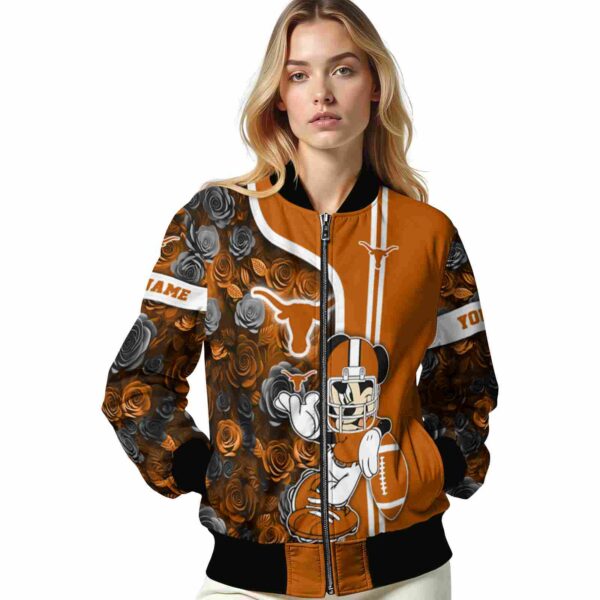 personalized texas longhorns rose mickey orange jacket latest model jacketwow