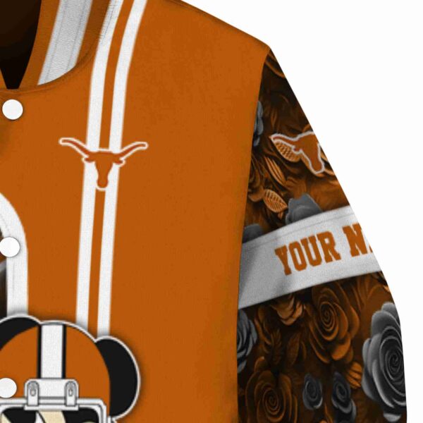 personalized texas longhorns rose mickey orange jacket premium grade jacketwow